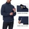 imageMAGCOMSEN Mens Sherpa Lined Quarter Zip Fleece Heavyweight Pullover Winter Warm SweatshirtsNavy