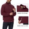 imageMAGCOMSEN Mens Sherpa Lined Quarter Zip Fleece Heavyweight Pullover Winter Warm SweatshirtsWine Red