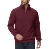 imageMAGCOMSEN Mens Sherpa Lined Quarter Zip Fleece Heavyweight Pullover Winter Warm SweatshirtsWine Red