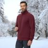 imageMAGCOMSEN Mens Sherpa Lined Quarter Zip Fleece Heavyweight Pullover Winter Warm SweatshirtsWine Red