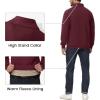 imageMAGCOMSEN Mens Sherpa Lined Quarter Zip Fleece Heavyweight Pullover Winter Warm SweatshirtsWine Red