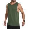 imageMAGCOMSEN Mens Tank Top Cotton Sleeveless Muscle Cut Off T Shirts Gym Workout Tank Tops Summer Beach TanksArmy Green