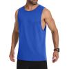 imageMAGCOMSEN Mens Tank Top Cotton Sleeveless Muscle Cut Off T Shirts Gym Workout Tank Tops Summer Beach TanksBright Blue
