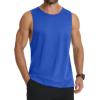 imageMAGCOMSEN Mens Tank Top Cotton Sleeveless Muscle Cut Off T Shirts Gym Workout Tank Tops Summer Beach TanksBright Blue