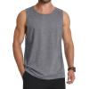 imageMAGCOMSEN Mens Tank Top Cotton Sleeveless Muscle Cut Off T Shirts Gym Workout Tank Tops Summer Beach TanksDark Heather