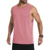 imageMAGCOMSEN Mens Tank Top Cotton Sleeveless Muscle Cut Off T Shirts Gym Workout Tank Tops Summer Beach TanksGrey Pink