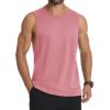 imageMAGCOMSEN Mens Tank Top Cotton Sleeveless Muscle Cut Off T Shirts Gym Workout Tank Tops Summer Beach TanksGrey Pink