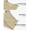 imageMAGCOMSEN Mens Tank Top Cotton Sleeveless Muscle Cut Off T Shirts Gym Workout Tank Tops Summer Beach TanksKhaki