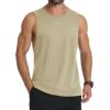 imageMAGCOMSEN Mens Tank Top Cotton Sleeveless Muscle Cut Off T Shirts Gym Workout Tank Tops Summer Beach TanksKhaki