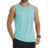 imageMAGCOMSEN Mens Tank Top Cotton Sleeveless Muscle Cut Off T Shirts Gym Workout Tank Tops Summer Beach TanksLake Blue