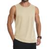imageMAGCOMSEN Mens Tank Top Cotton Sleeveless Muscle Cut Off T Shirts Gym Workout Tank Tops Summer Beach TanksLight Apricot