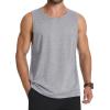 imageMAGCOMSEN Mens Tank Top Cotton Sleeveless Muscle Cut Off T Shirts Gym Workout Tank Tops Summer Beach TanksLight Heather