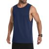 imageMAGCOMSEN Mens Tank Top Cotton Sleeveless Muscle Cut Off T Shirts Gym Workout Tank Tops Summer Beach TanksNavy Blue