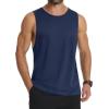 imageMAGCOMSEN Mens Tank Top Cotton Sleeveless Muscle Cut Off T Shirts Gym Workout Tank Tops Summer Beach TanksNavy Blue