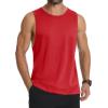 imageMAGCOMSEN Mens Tank Top Cotton Sleeveless Muscle Cut Off T Shirts Gym Workout Tank Tops Summer Beach TanksTomato Red