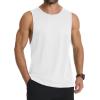 imageMAGCOMSEN Mens Tank Top Cotton Sleeveless Muscle Cut Off T Shirts Gym Workout Tank Tops Summer Beach TanksWhite