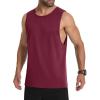 imageMAGCOMSEN Mens Tank Top Cotton Sleeveless Muscle Cut Off T Shirts Gym Workout Tank Tops Summer Beach TanksWine Red
