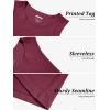 imageMAGCOMSEN Mens Tank Top Cotton Sleeveless Muscle Cut Off T Shirts Gym Workout Tank Tops Summer Beach TanksWine Red
