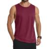 imageMAGCOMSEN Mens Tank Top Cotton Sleeveless Muscle Cut Off T Shirts Gym Workout Tank Tops Summer Beach TanksWine Red