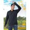 imageMAGCOMSEN Mens UPF 50 Hoodie Lightweight Long Sleeve Sun Protection Shirts Rash Guard Athletic Fishing Running Swim ShirtBlack