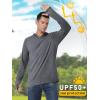 imageMAGCOMSEN Mens UPF 50 Hoodie Lightweight Long Sleeve Sun Protection Shirts Rash Guard Athletic Fishing Running Swim ShirtDark Grey