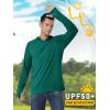 imageMAGCOMSEN Mens UPF 50 Hoodie Lightweight Long Sleeve Sun Protection Shirts Rash Guard Athletic Fishing Running Swim ShirtEmerald Green