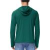 imageMAGCOMSEN Mens UPF 50 Hoodie Lightweight Long Sleeve Sun Protection Shirts Rash Guard Athletic Fishing Running Swim ShirtEmerald Green