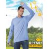 imageMAGCOMSEN Mens UPF 50 Hoodie Lightweight Long Sleeve Sun Protection Shirts Rash Guard Athletic Fishing Running Swim ShirtLight Blue