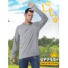 imageMAGCOMSEN Mens UPF 50 Hoodie Lightweight Long Sleeve Sun Protection Shirts Rash Guard Athletic Fishing Running Swim ShirtLight Grey