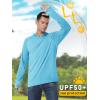 imageMAGCOMSEN Mens UPF 50 Hoodie Lightweight Long Sleeve Sun Protection Shirts Rash Guard Athletic Fishing Running Swim ShirtWater Blue