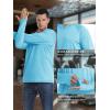 imageMAGCOMSEN Mens UPF 50 Hoodie Lightweight Long Sleeve Sun Protection Shirts Rash Guard Athletic Fishing Running Swim ShirtWater Blue