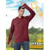 imageMAGCOMSEN Mens UPF 50 Hoodie Lightweight Long Sleeve Sun Protection Shirts Rash Guard Athletic Fishing Running Swim ShirtWine Red
