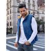 imageMAGCOMSEN Mens Winter Vests Outerwear Fleece Lined Puffer Vest Warm Casual Quilted Vest Bubble Sherpa Vest JacketBlue