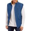 imageMAGCOMSEN Mens Winter Vests Outerwear Fleece Lined Puffer Vest Warm Casual Quilted Vest Bubble Sherpa Vest JacketBlue