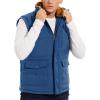 imageMAGCOMSEN Mens Winter Vests Outerwear Fleece Lined Puffer Vest Warm Casual Quilted Vest Bubble Sherpa Vest JacketBlue