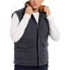 imageMAGCOMSEN Mens Winter Vests Outerwear Fleece Lined Puffer Vest Warm Casual Quilted Vest Bubble Sherpa Vest JacketDark Grey