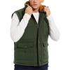 imageMAGCOMSEN Mens Winter Vests Outerwear Fleece Lined Puffer Vest Warm Casual Quilted Vest Bubble Sherpa Vest JacketGreen