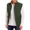 imageMAGCOMSEN Mens Winter Vests Outerwear Fleece Lined Puffer Vest Warm Casual Quilted Vest Bubble Sherpa Vest JacketGreen