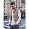 imageMAGCOMSEN Mens Winter Vests Outerwear Fleece Lined Puffer Vest Warm Casual Quilted Vest Bubble Sherpa Vest JacketKhaki