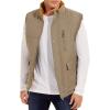 imageMAGCOMSEN Mens Winter Vests Outerwear Fleece Lined Puffer Vest Warm Casual Quilted Vest Bubble Sherpa Vest JacketKhaki