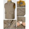 imageMAGCOMSEN Mens Winter Vests Outerwear Fleece Lined Puffer Vest Warm Casual Quilted Vest Bubble Sherpa Vest JacketKhaki