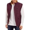 imageMAGCOMSEN Mens Winter Vests Outerwear Fleece Lined Puffer Vest Warm Casual Quilted Vest Bubble Sherpa Vest JacketWine