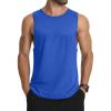 imageMAGCOMSEN Mens Tank Top Cotton Sleeveless Muscle Cut Off T Shirts Gym Workout Tank Tops Summer Beach TanksBright Blue