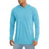 imageMAGCOMSEN Mens UPF 50 Hoodie Lightweight Long Sleeve Sun Protection Shirts Rash Guard Athletic Fishing Running Swim ShirtWater Blue