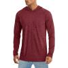 imageMAGCOMSEN Mens UPF 50 Hoodie Lightweight Long Sleeve Sun Protection Shirts Rash Guard Athletic Fishing Running Swim ShirtWine Red