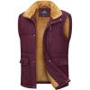 imageMAGCOMSEN Mens Winter Vests Outerwear Fleece Lined Puffer Vest Warm Casual Quilted Vest Bubble Sherpa Vest JacketWine