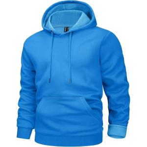imageMAGCOMSEN Mens Active Hoodies Fleece Lined Sweatshirts Casual Athletic Workout Pullover With Kangaroo PocketBlue Green