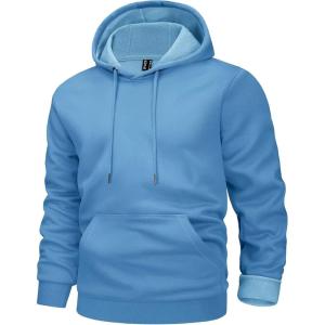 imageMAGCOMSEN Mens Active Hoodies Fleece Lined Sweatshirts Casual Athletic Workout Pullover With Kangaroo PocketHaze Blue