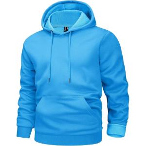 imageMAGCOMSEN Mens Active Hoodies Fleece Lined Sweatshirts Casual Athletic Workout Pullover With Kangaroo PocketIce Blue