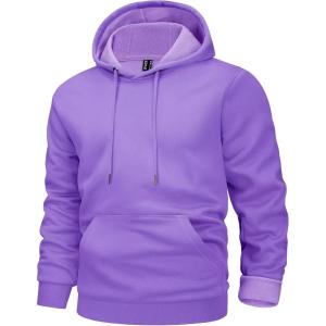 imageMAGCOMSEN Mens Active Hoodies Fleece Lined Sweatshirts Casual Athletic Workout Pullover With Kangaroo PocketLight Purple